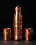 Copper Hammered Bottle gift set